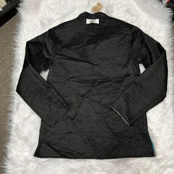 SAM HILU'S CLASSICS REVERSIBLE QUILTED JACKET FLORAL SEA GREEN / BLACK - Picture 8 of 9